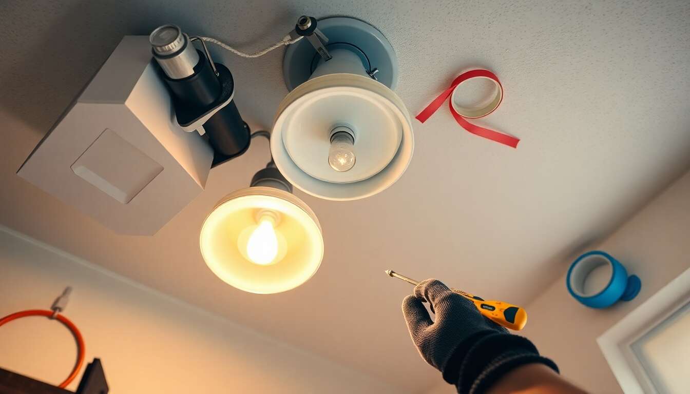 Comment fixer un plafonnier sans percer avec un boîtier dcl ?
