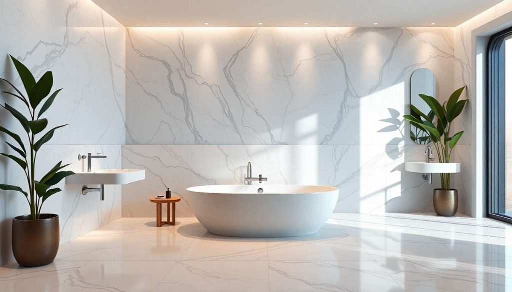Carrelage et marbre : élégance moderne pour votre salle de bain