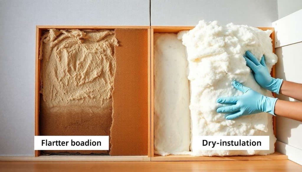 Que faire avec de la laine de verre humide derrière le placo ?