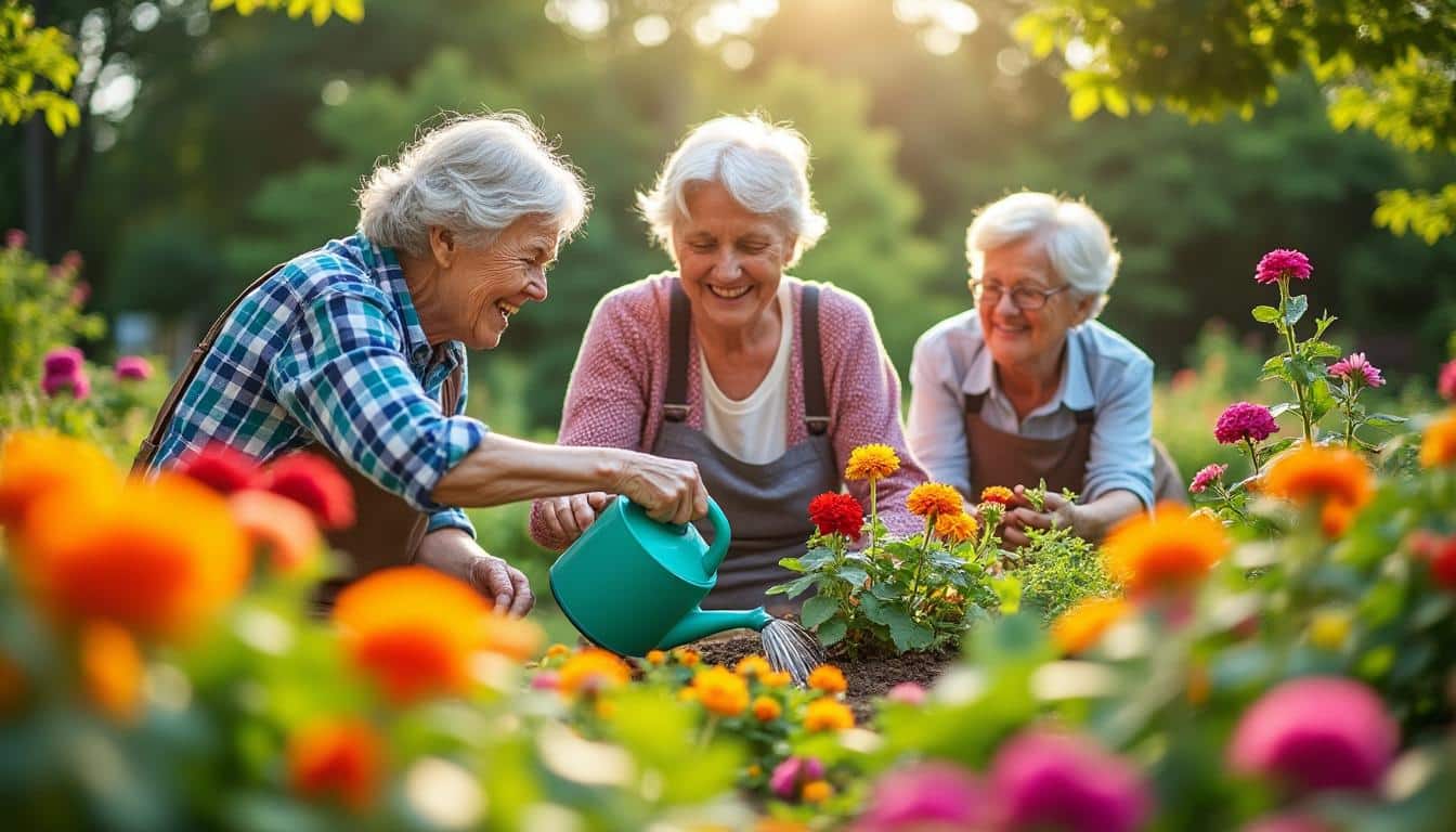 découvrez comment des résidents de maisons de retraite s'épanouissent en participant à des activités de jardinage, favorisant bien-être et convivialité au sein de leur établissement.