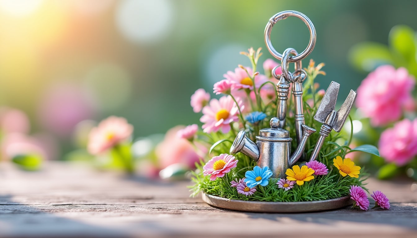 offrez un porte-clés jardinier bobauna, le cadeau idéal pour les passionnés de plantes. un accessoire féérique pour ajouter une touche de nature et de magie à chaque journée.