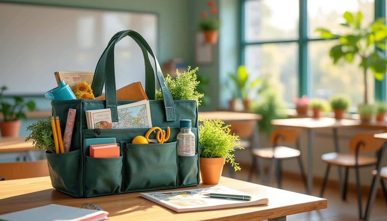 découvrez le sac de rangement multifonction pour enseignants : pratique et élégant, il offre de multiples poches pour organiser vos livres, accessoires de jardinage et essentiels de voyage. parfait pour transporter tout ce dont un enseignant a besoin au quotidien !