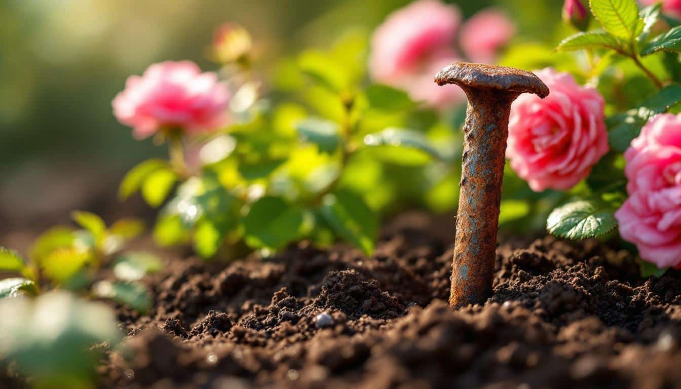 découvrez le secret des jardiniers d'autrefois avec ce clou rouillé qui pourrait transformer la santé et la floraison de vos rosiers. astuce naturelle et efficace pour un jardin éclatant.
