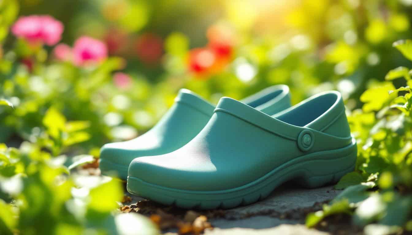 découvrez nos chaussures de jardin plates pour femmes, des sabots imperméables en caoutchouc avec semelle confort idéale pour le jardinage, alliant style et praticité.