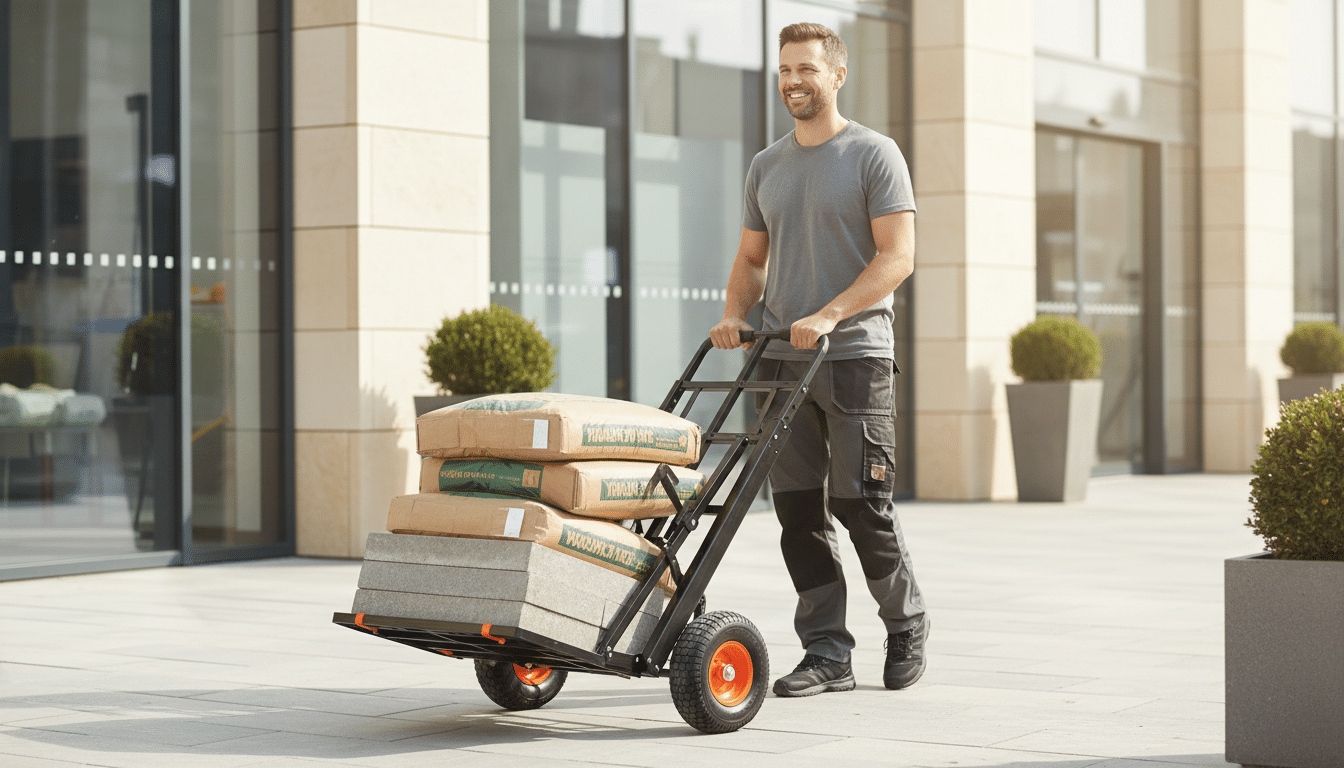 découvrez le trolley pliable magnusson chez castorama : transportez jusqu'à 300 kg sans effort pour seulement 84 €. idéal pour vos déplacements lourds en toute simplicité.