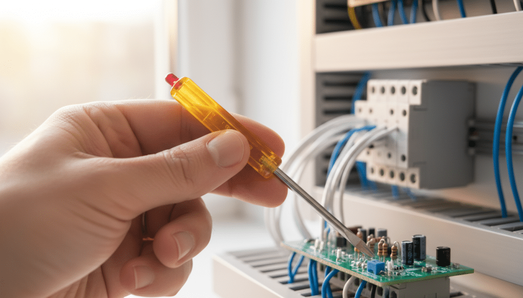 découvrez le tournevis testeur à 1 €, l'outil indispensable pour garantir la réussite et la sécurité de tous vos travaux électriques à petit prix.