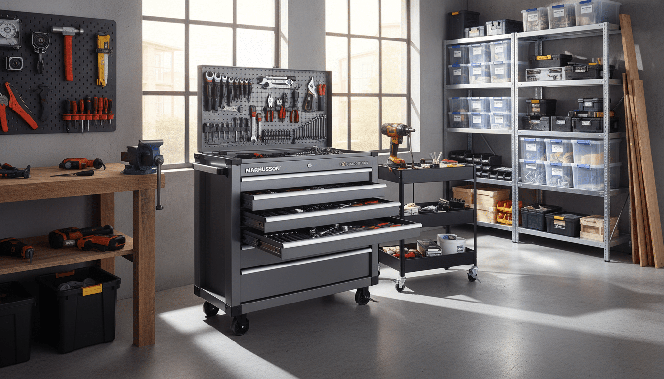 profitez de la servante à 5 tiroirs magnusson en promotion à 279 € chez castorama, une économie de 50 € pour organiser votre atelier à petit prix. praticité et rangement garantis !