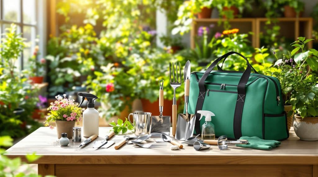 découvrez l'ensemble de jardinage abrfc 11 pièces, un kit complet et robuste en aluminium, incluant sac, gants et pulvérisateur, idéal pour vos travaux de jardinage intérieur et extérieur.