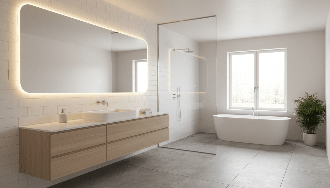 profitez des soldes castorama avec un miroir led xxl à moins de 160€, idéal pour éclairer et moderniser votre salle de bains à petit prix.