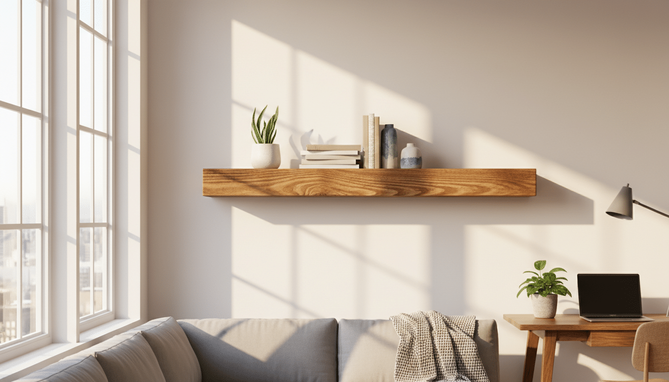 découvrez cette tablette en bois massif à moins de 45 € chez castorama, l'option idéale pour sublimer votre décoration intérieure à petit prix.