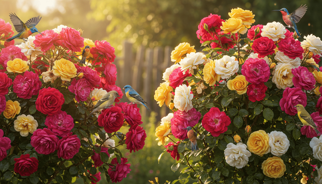 découvrez ces deux rosiers qui attirent irrésistiblement les oiseaux et une multitude d'autres visiteurs dans votre jardin, alliant beauté et biodiversité.