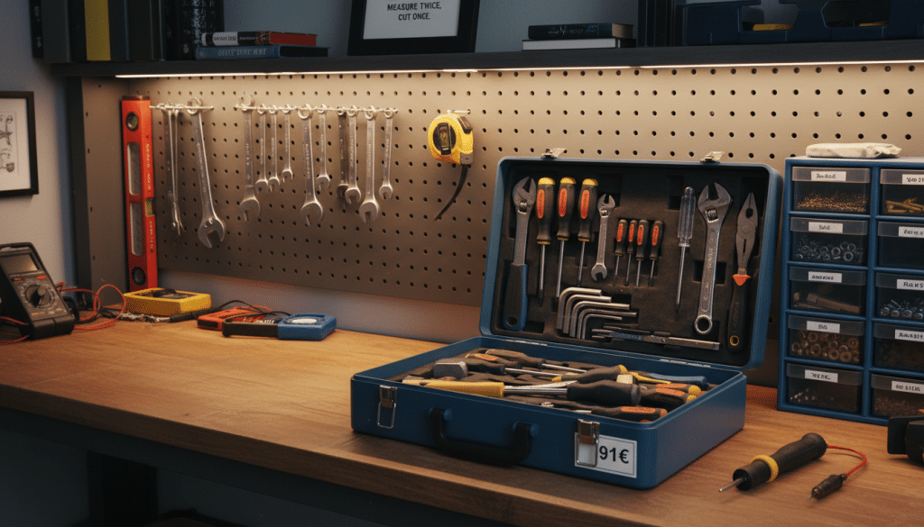 découvrez comment aménager votre atelier pour seulement 91 € avec le coffret incontournable de leroy merlin, idéal pour tous les bricoleurs passionnés.