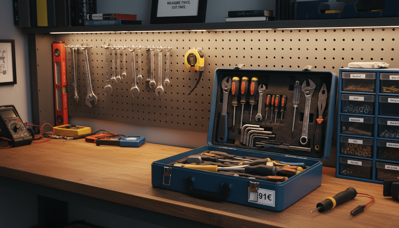 découvrez comment aménager votre atelier pour seulement 91 € avec le coffret incontournable de leroy merlin, idéal pour tous les bricoleurs passionnés.