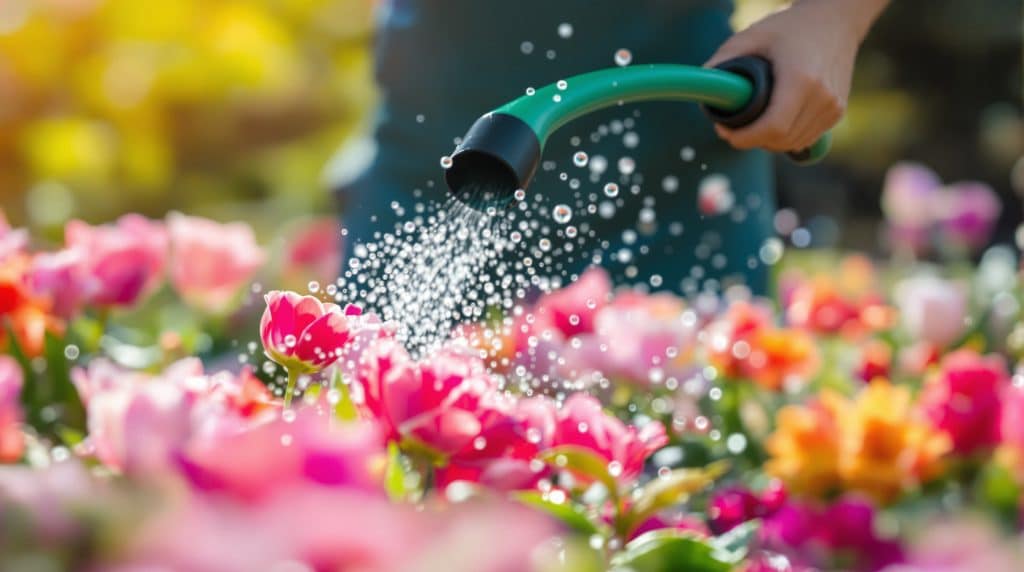 découvrez comment un simple geste de paysagiste avec un tuyau peut métamorphoser vos massifs de fleurs en véritables œuvres d'art, alliant créativité et nature.