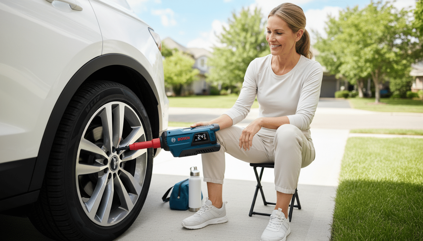 découvrez l'outil bosch en promotion chez castorama qui révolutionne le gonflage de vos pneus. fini la station-service, gonflez facilement vos pneus à la maison !