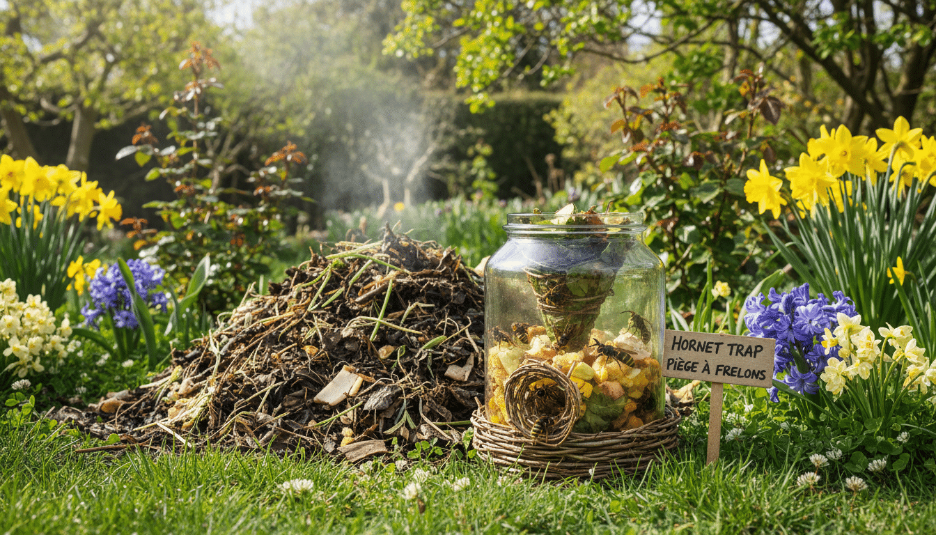 découvrez comment réussir un été sans frelons asiatiques grâce à un piège naturel à installer près du compost dès la mi-mars pour protéger votre jardin efficacement.