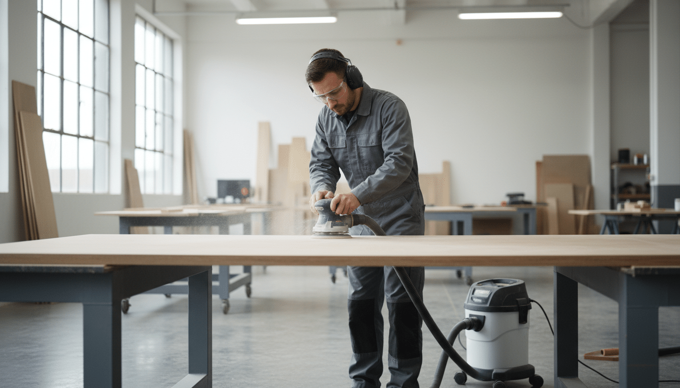 apprenez à choisir une ponceuse efficace avec 95 % d'aspiration de poussière pour un travail propre avant de procéder à la location.