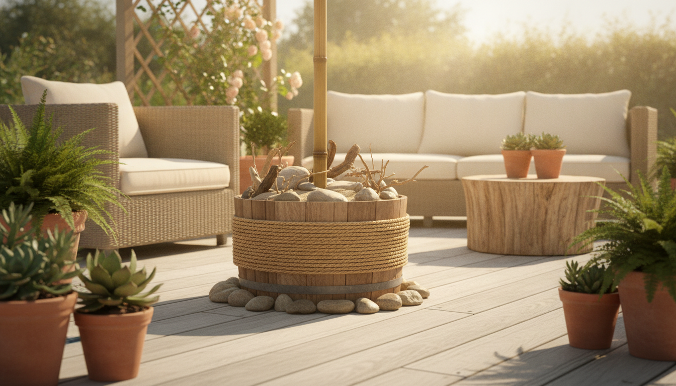 découvrez comment créer un pied de parasol élégant et économique grâce à notre astuce diy simple et pratique. économisez tout en apportant une touche de style à votre extérieur !