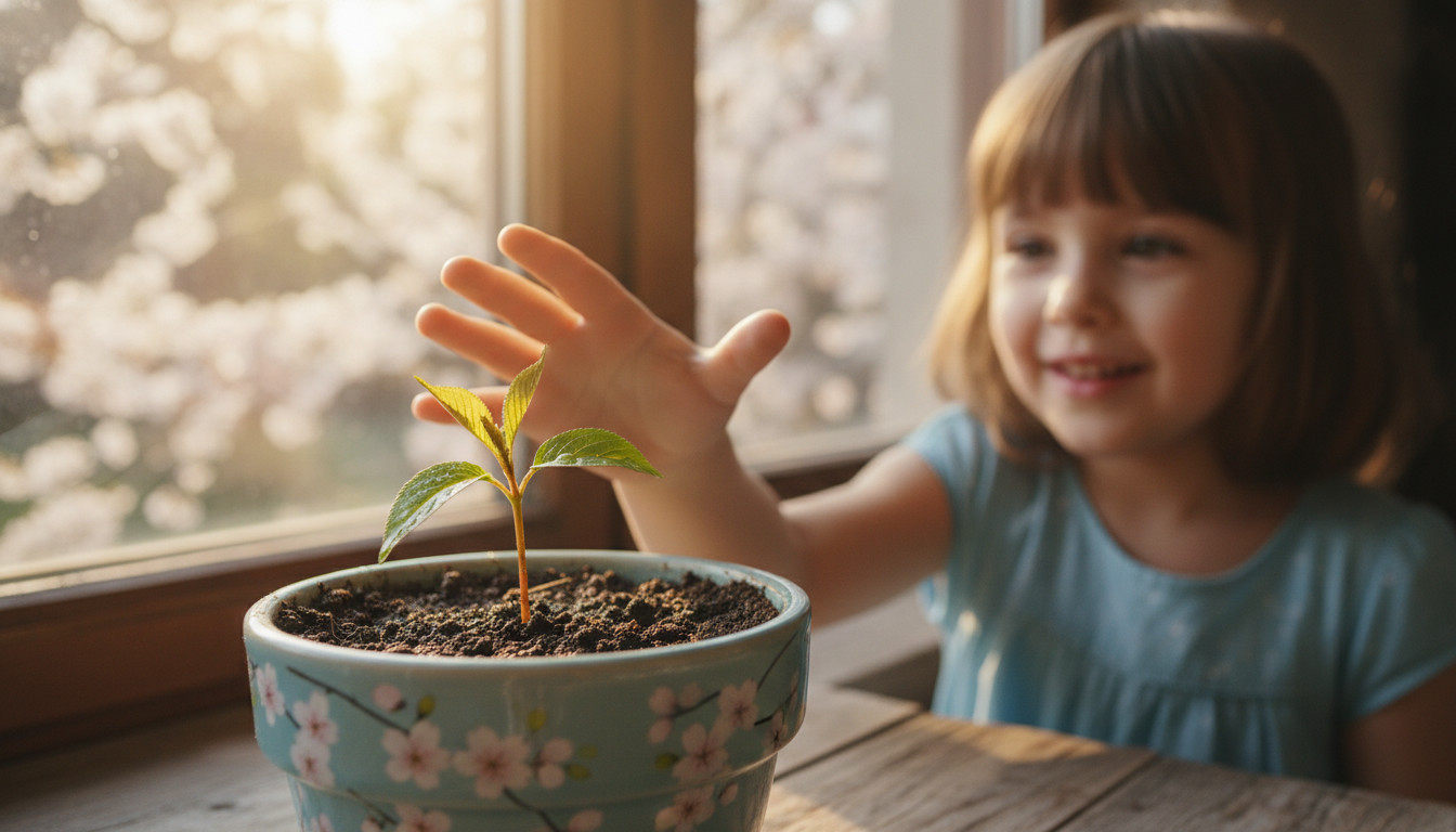 découvrez comment un simple noyau de cerise semé dans un pot a surpris toute la famille, au point que ma fille a cru voir de la magie après seulement trois semaines de croissance.