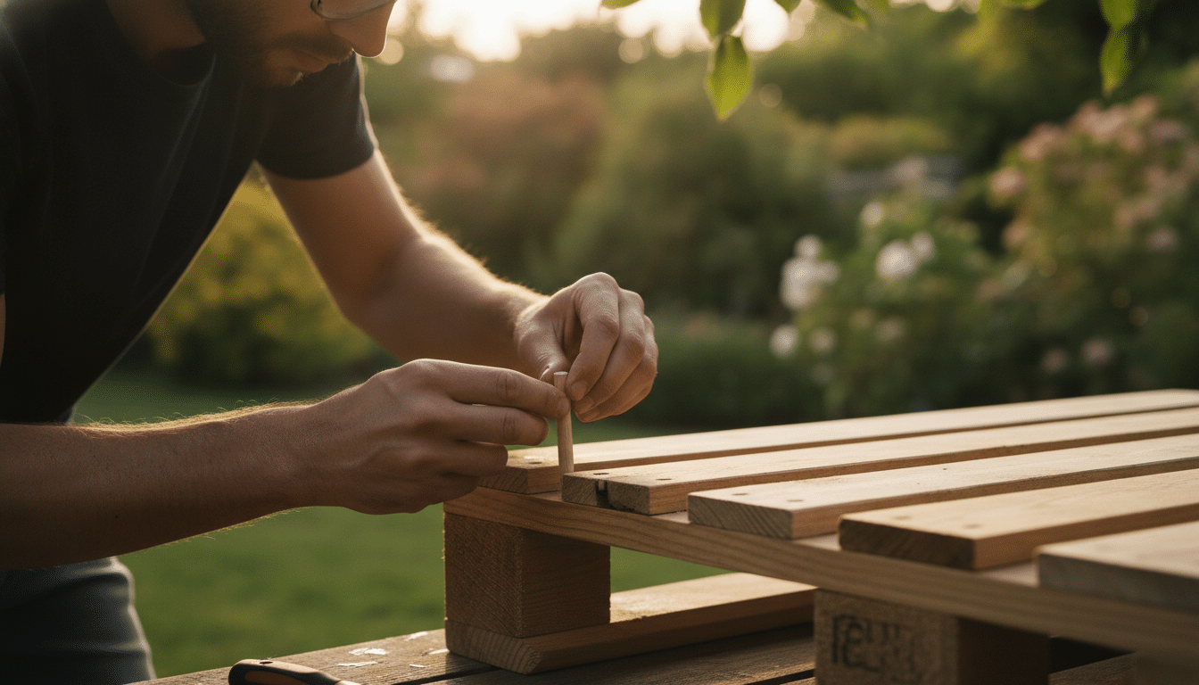 découvrez pourquoi votre voisin ajoute une étape secrète avant de visser ses palettes pour son banc de jardin et apprenez ses astuces pour un mobilier extérieur durable et esthétique.
