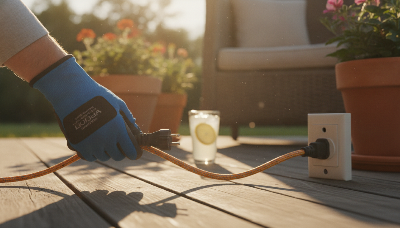 découvrez les conseils d'un électricien sur la sécurité électrique pour votre terrasse, avec un focus sur l'utilisation correcte des rallonges estivales afin d'éviter tout risque.