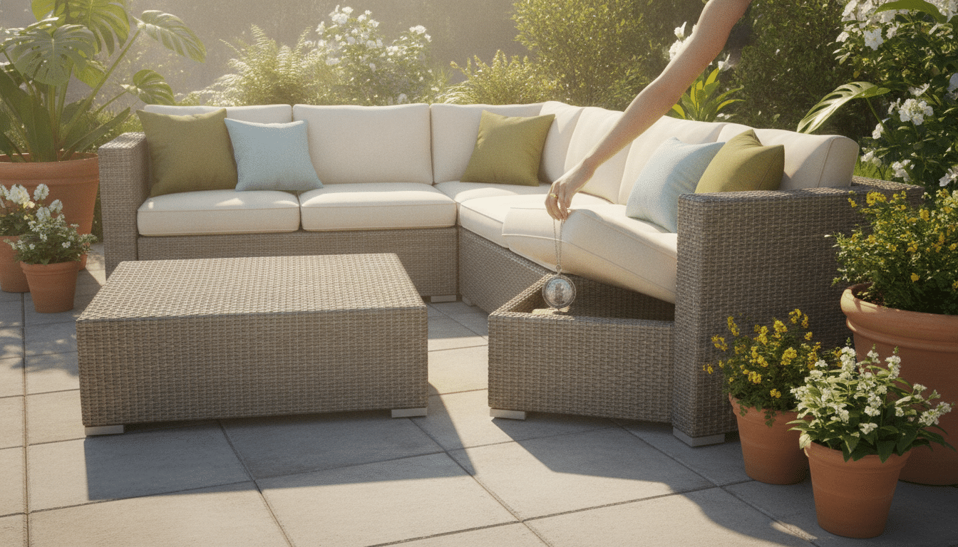 découvrez comment un salon de jardin en résine tressée à 800 € a caché une vérité surprenante, révélée deux étés plus tard par un simple geste sous un coussin.