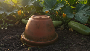 découvrez pourquoi votre voisin retourne chaque soir un pot en terre cuite près de ses courgettes et le secret bien gardé qui aide à protéger et favoriser la croissance de ses plantes au jardin.
